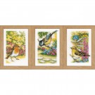 stickpackung vogels in tuin drieluik