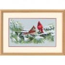stickpackung kardinalen in de sneeuw