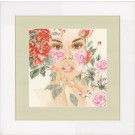 stickpackung gezicht met bloemen