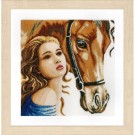 stickpackung vrouw met paard