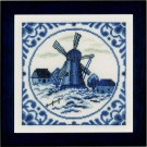 stickpackung delftsblauw, wandtegel molen