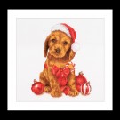 stickpackung puppy in kerstsfeer