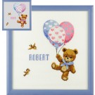 stickpackung geburt robert/noor (incl. blauw/rose garn)